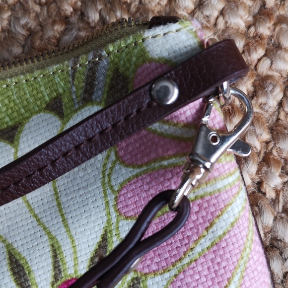 Spartina linen and leather wristlet - Picture 6 of 13
